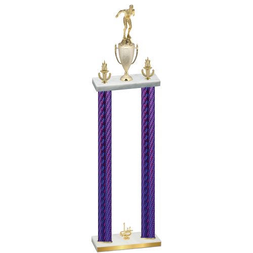 Double Purple Carbon Fiber First Place Swimming Trophy