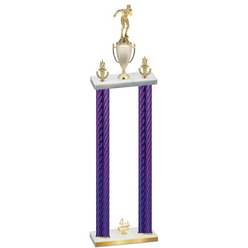 Double Purple Carbon Fiber Fourth Place Swimming Trophy