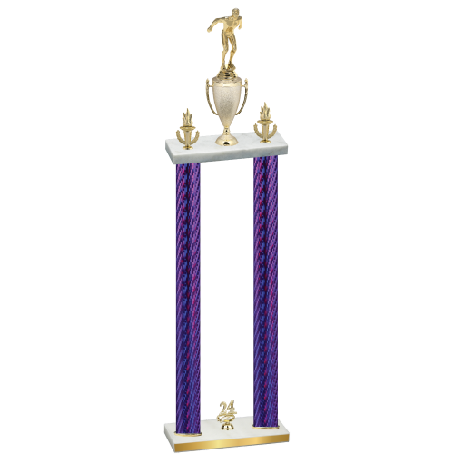Double Purple Carbon Fiber Year Swimming Trophy