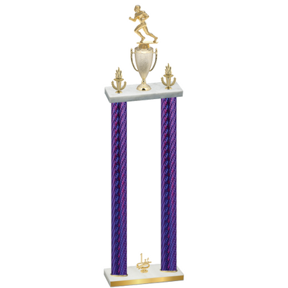 Double Purple Carbon Fiber First Place Football Trophy