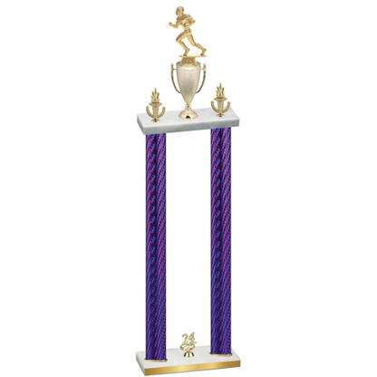 Double Purple Carbon Fiber Year Football Trophy