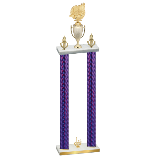 Double Purple Carbon Fiber First Place Swimming Trophy