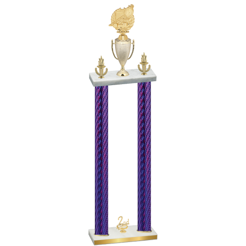 Double Purple Carbon Fiber Second Place Swimming Trophy