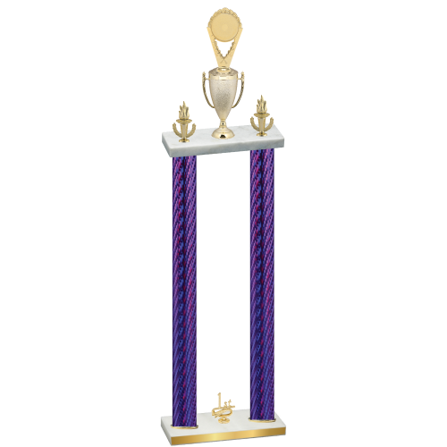 Double Purple Carbon Fiber First Place Insert Trophy