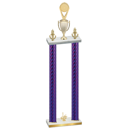Double Purple Carbon Fiber First Place Insert Trophy