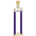Double Purple Carbon Fiber Fourth Place Cheerleading Trophy