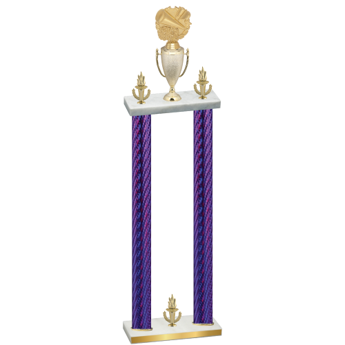 Double Purple Carbon Fiber Victory Cheerleading Trophy