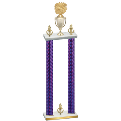 Double Purple Carbon Fiber Victory Cheerleading Trophy