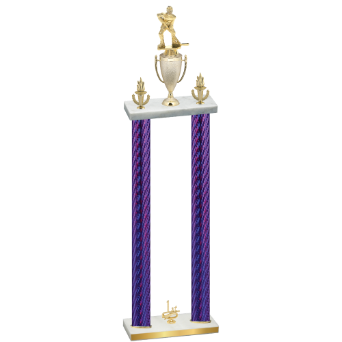 Double Purple Carbon Fiber First Place Hockey Trophy