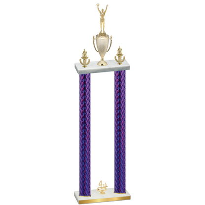 Double Purple Carbon Fiber Fourth Place Victory Trophy