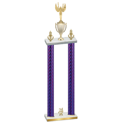 Double Purple Carbon Fiber Year Victory Trophy