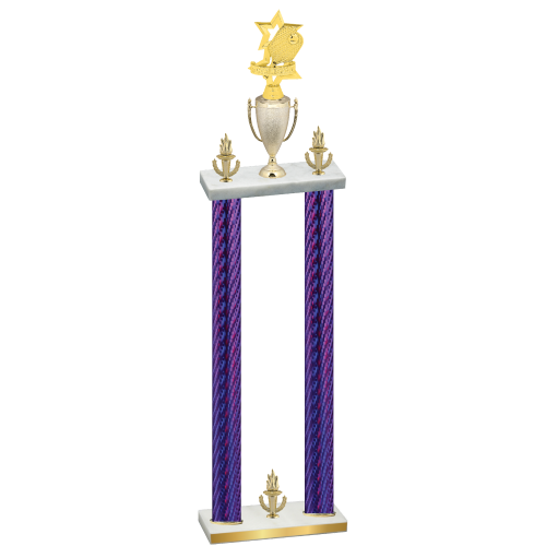 Double Purple Carbon Fiber Victory Pickleball Trophy