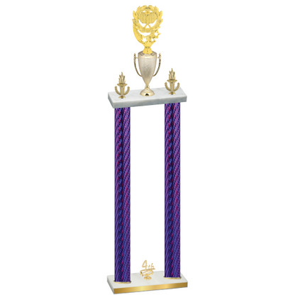 Double Purple Carbon Fiber Fourth Place Pickleball Trophy