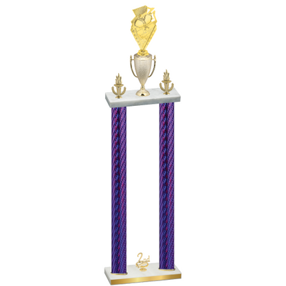Double Purple Carbon Fiber Second Place Pickleball Trophy