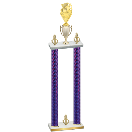 Double Purple Carbon Fiber Victory Pickleball Trophy