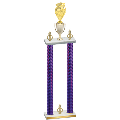 Double Purple Carbon Fiber Victory Pickleball Trophy