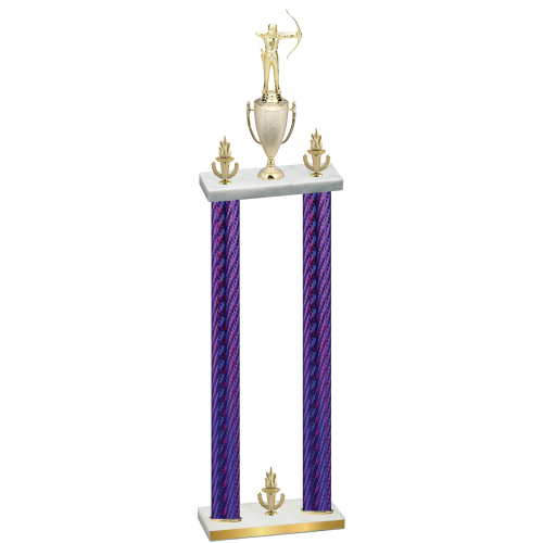 Double Purple Carbon Fiber Victory Archery Trophy