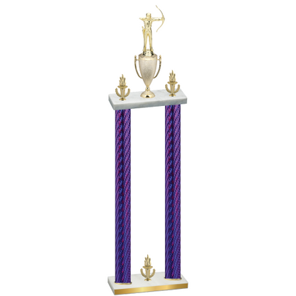 Double Purple Carbon Fiber Victory Archery Trophy