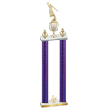 Double Purple Carbon Fiber Third Place Basketball Trophy