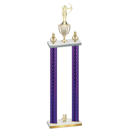 Double Purple Carbon Fiber Year Archery Trophy