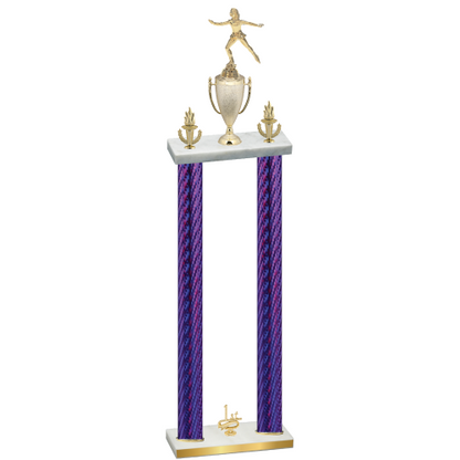 Double Purple Carbon Fiber First Place Skater Trophy