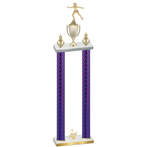 Double Purple Carbon Fiber Second Place Skater Trophy