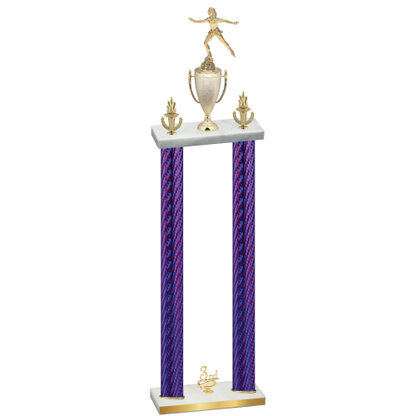 Double Purple Carbon Fiber Third Place Skater Trophy