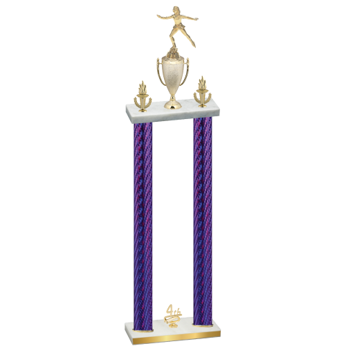 Double Purple Carbon Fiber Fourth Place Skater Trophy