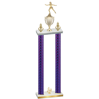 Double Purple Carbon Fiber Fourth Place Skater Trophy