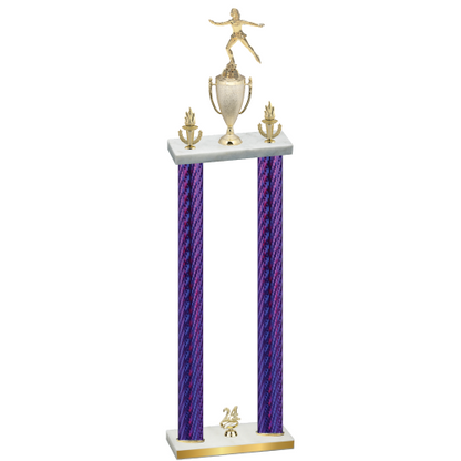 Double Purple Carbon Fiber Year Skater Trophy
