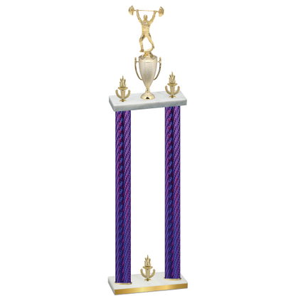 Double Purple Carbon Fiber Victory Weights Trophy
