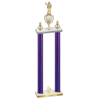 Double Purple Carbon Fiber Fourth Place Holiday Trophy