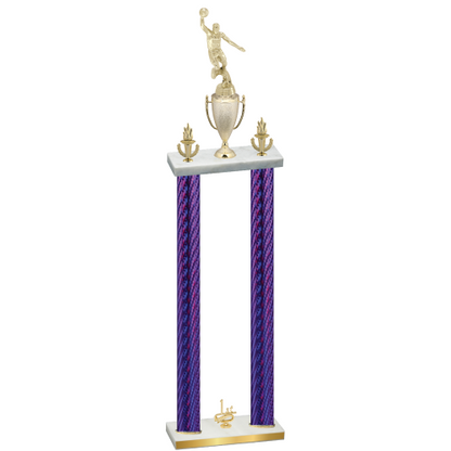Double Purple Carbon Fiber First Place Basketball Trophy