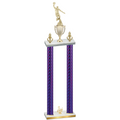 Double Purple Carbon Fiber Third Place Basketball Trophy