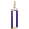 Double Purple Carbon Fiber Third Place Flag Football Trophy