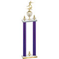 Double Purple Carbon Fiber Victory Flag Football Trophy