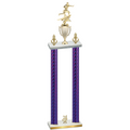Double Purple Carbon Fiber Year Flag Football Trophy