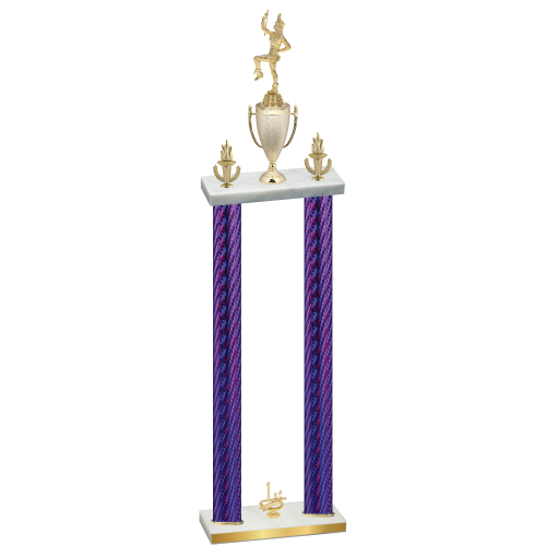 Double Purple Carbon Fiber First Place Majorette Trophy