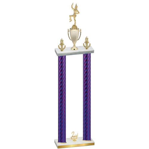Double Purple Carbon Fiber Second Place Majorette Trophy