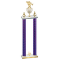 Double Purple Carbon Fiber Third Place Fishing Trophy