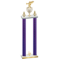 Double Purple Carbon Fiber Third Place Fishing Trophy