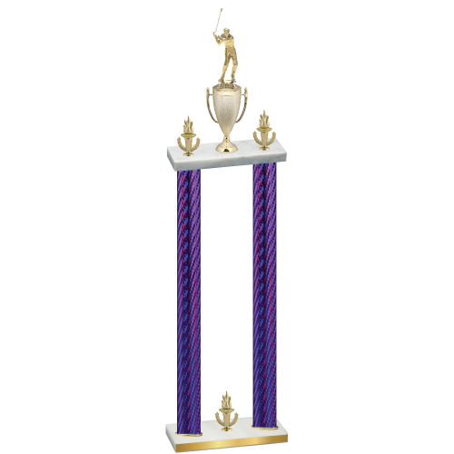 Double Purple Carbon Fiber Victory Golf Trophy