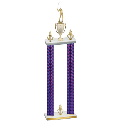 Double Purple Carbon Fiber Victory Golf Trophy
