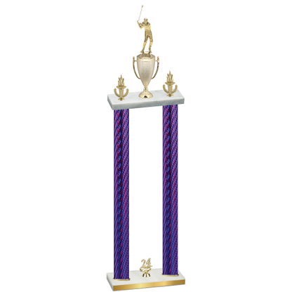 Double Purple Carbon Fiber Year Golf Trophy