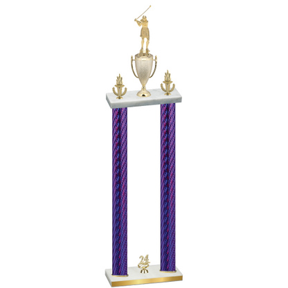 Double Purple Carbon Fiber Year Golf Trophy