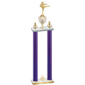 Double Purple Carbon Fiber Third Place Karate Trophy