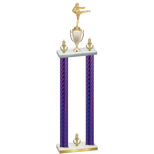 Double Purple Carbon Fiber Victory Karate Trophy
