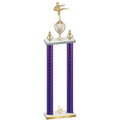 Double Purple Carbon Fiber Third Place Karate Trophy