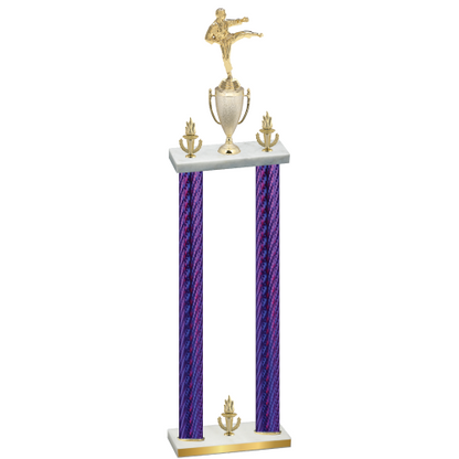 Double Purple Carbon Fiber Victory Karate Trophy