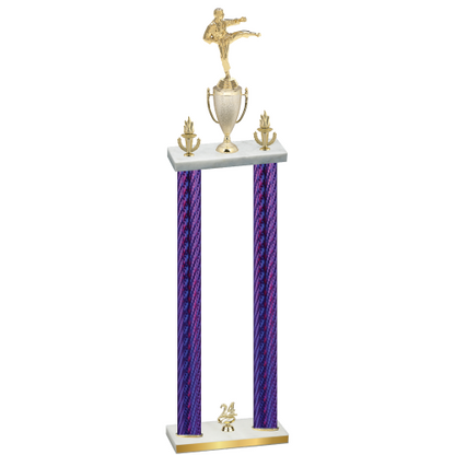 Double Purple Carbon Fiber Year Karate Trophy